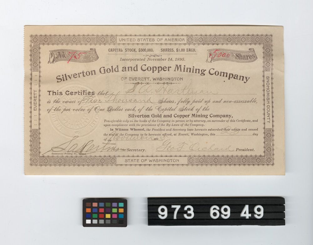 Image representing stock certificate.
