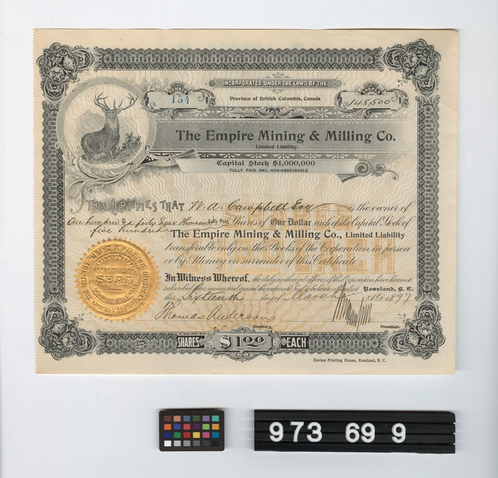 Image representing stock certificate.