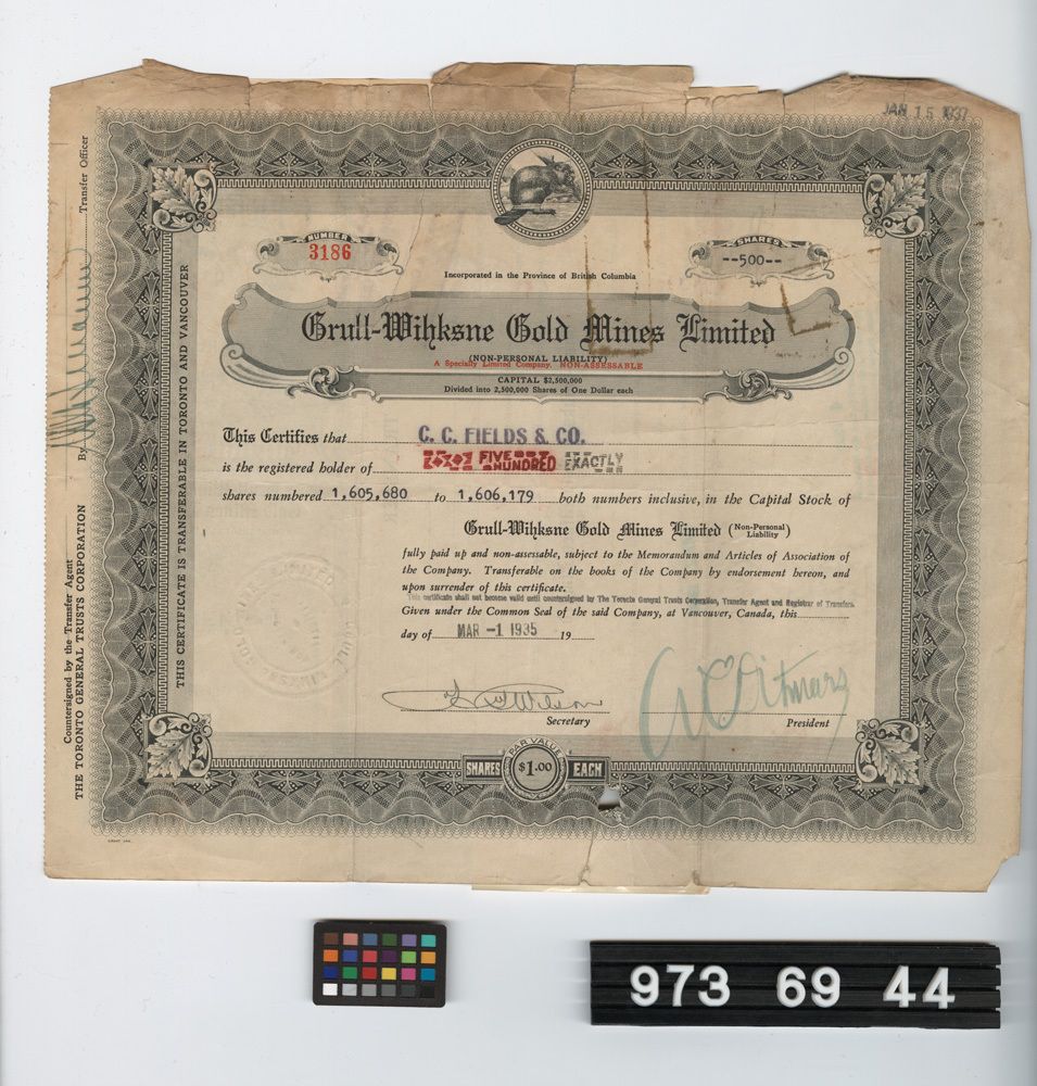 Image representing stock certificate.