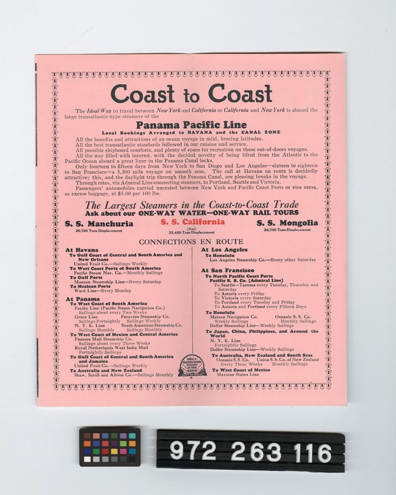 Image representing steamship brochure.