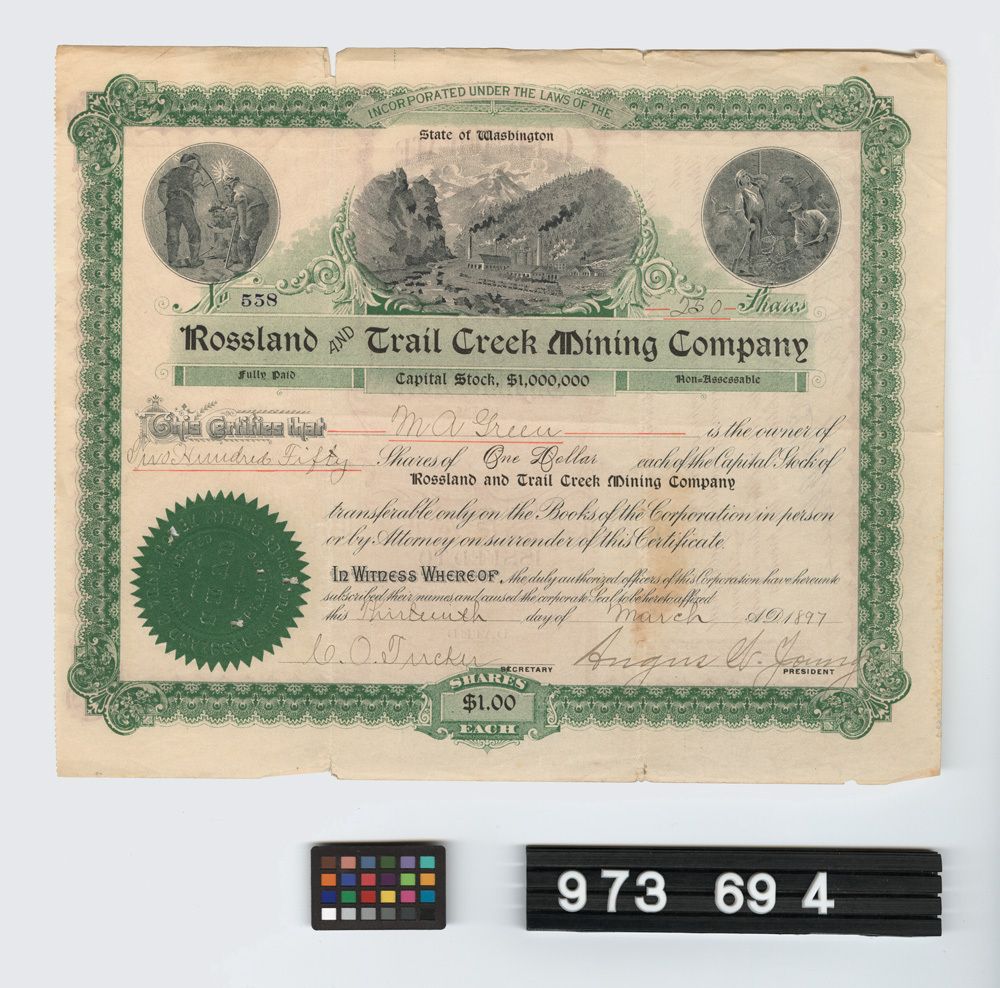 Image representing stock certificate.