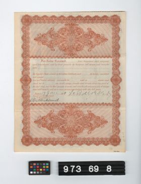 Image representing stock certificate.