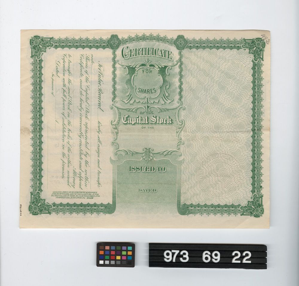 Image representing stock certificate.