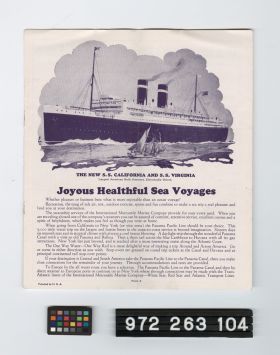 Image representing steamship brochure.